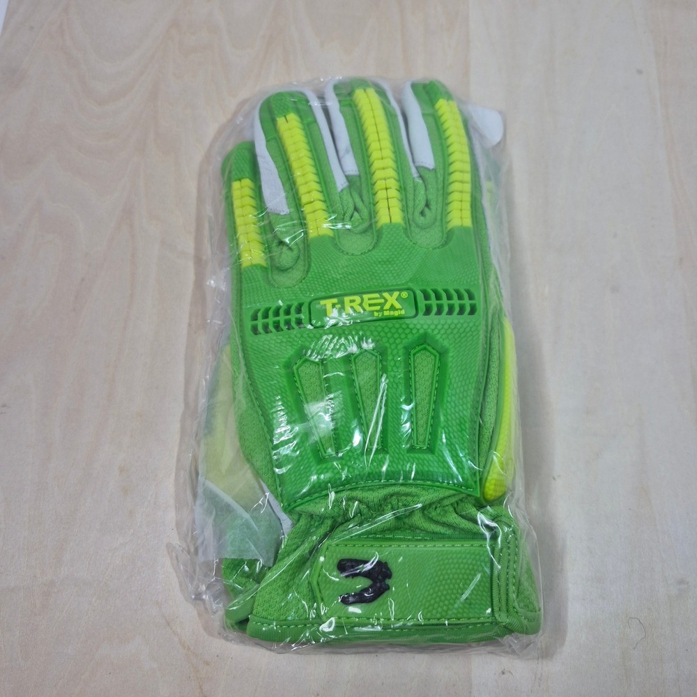 Magid T-REX Impact Resistant Work Gloves Goatskin Leather Palm Green‎ XXL New